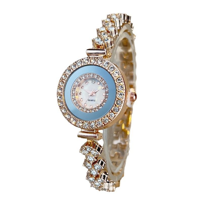 Luxuriöse High-End-Quarzuhr für Damen mit eingelegtem Glas und reflektierendem Spiegel_voghion.com