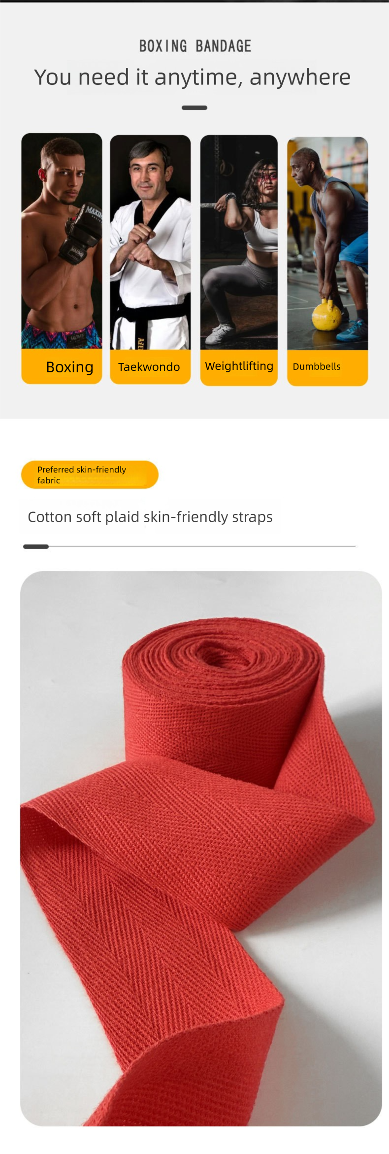 Training Bandage 5m Sports Sanda Guard Fighting Grappling Karate Support Boxing Hand Wrap_voghion.com