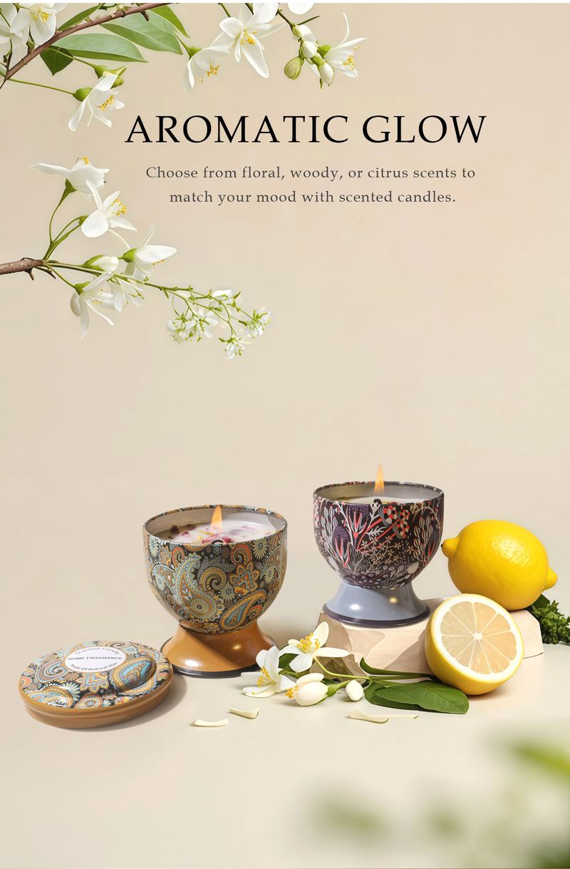 Taça Transfronteiriça com Flores Secas, Lembrancinha de Casamento, Presente de Aniversário, Vela Aromática com Fragrância Floral - Atacado_voghion.com