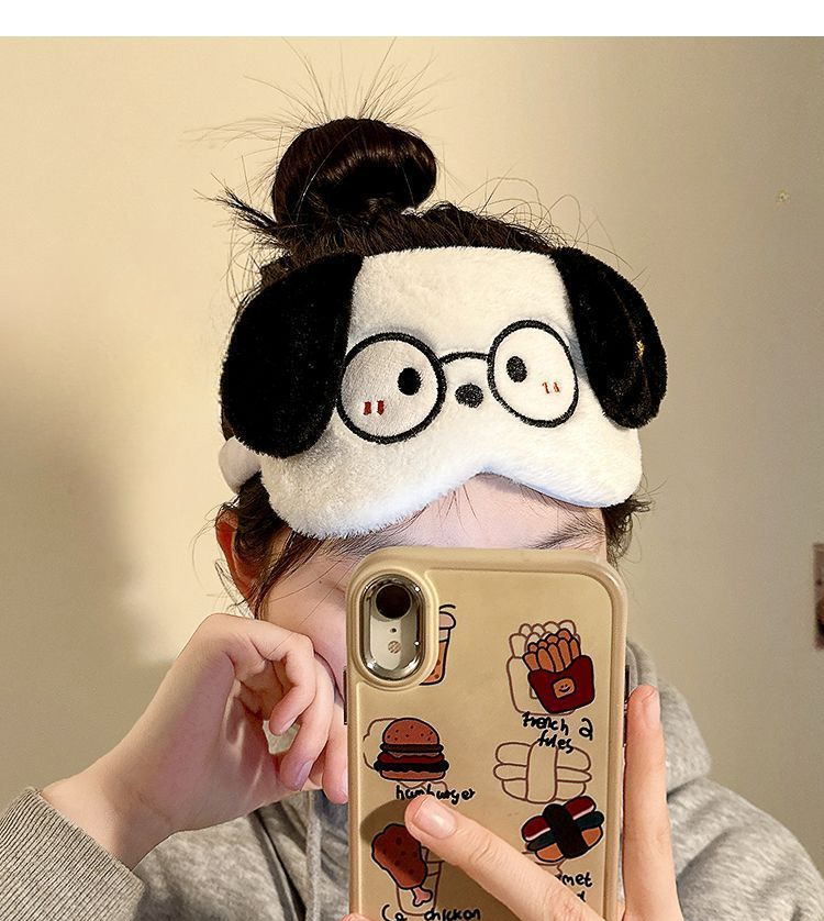 Plush Sleep Mask For Students, Cute Cartoon Funny Mask, Relieves Fatigue, Aids Sleep, Nap, Sleeping, Special Eye_voghion.com