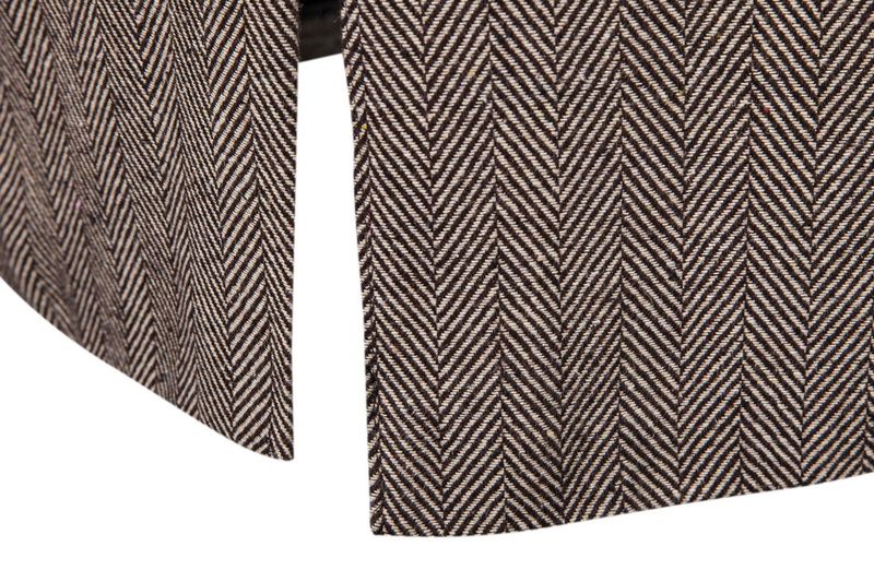 Herrenbekleidung Mantel langer Stil Männer gefälschte zwei Fischgräten-Tweed-Mantel-Trenchcoat_voghion.com