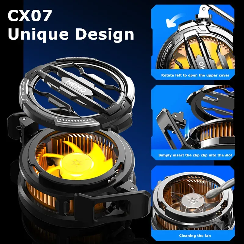 MEMO CX07 Mobile Phone Magnetic/Back-clip Semiconductor Type-C System Cooling Fan Radiator For IOS IPhone Android Cool_voghion.com
