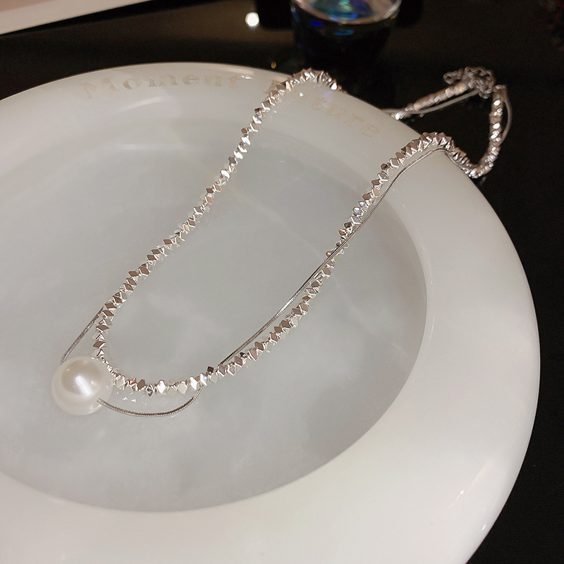 French Style Large Pearl INS Fashion Personality Internet Celebrity Temperament Collarbone Chain Simple Versatile_voghion.com