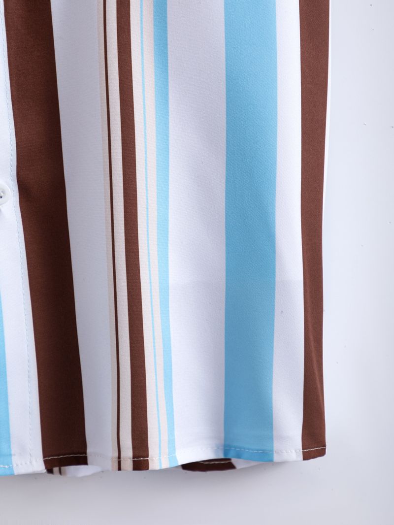Men's Clothing Summer New Striped Shirt Men's Casual Shirt Short Sleeve Shopify_voghion.com