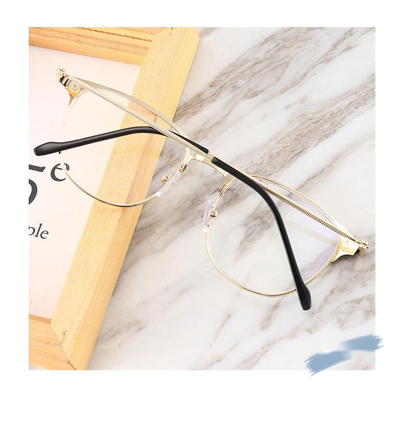 Modische quadratische Unisex-Brille aus Metall für Männer und Frauen für Partys, sanfter schwarzer Augenbrauenrahmen_voghion.com