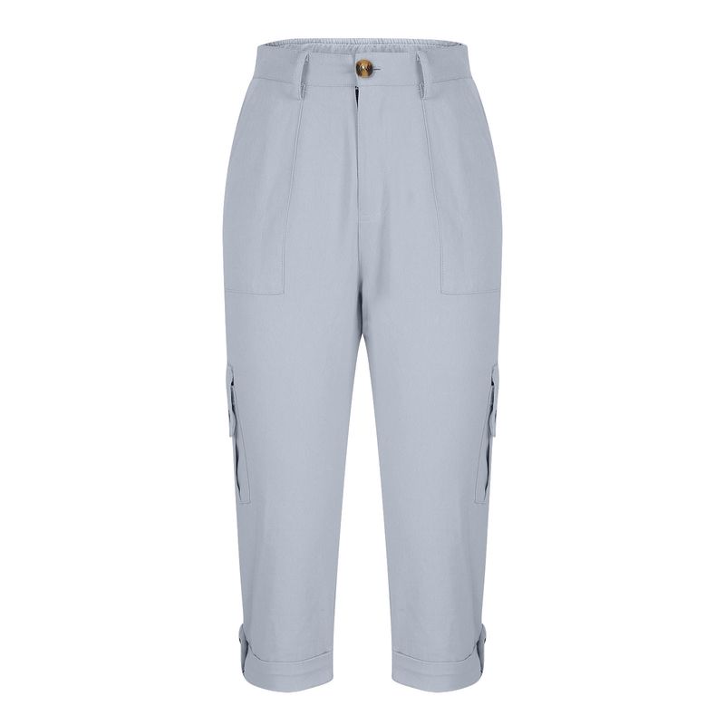 Women's Capris Joggers Mid Rise Cropped Cargo Pants Summer Quick Dry Hiking Pants With Multi Pockets Lightweight Summer Bottoms_voghion.com