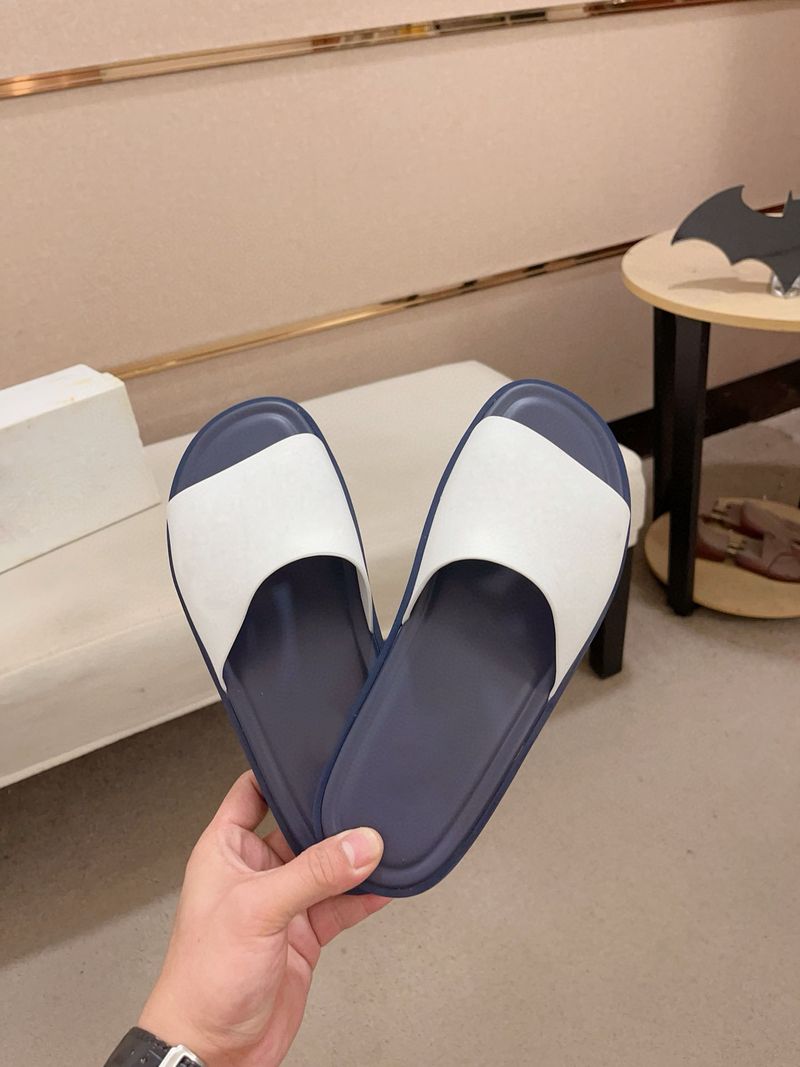 British Style Casual Summer Genuine Leather Flat Thick Sole Slide Sandals Beach Shoes Trendy Slippers_voghion.com