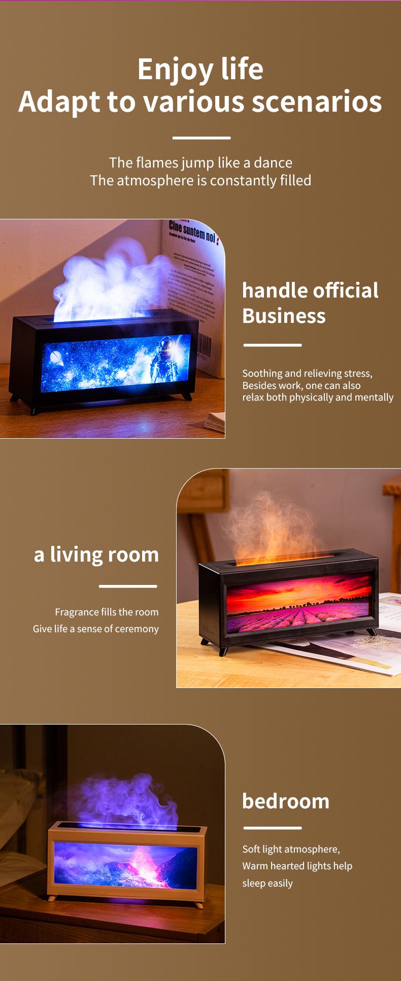 RYYD Regenbogen-Luftbefeuchter – Atmosphärenlampe | Starker Nebel | Desktop-Kunst_voghion.com