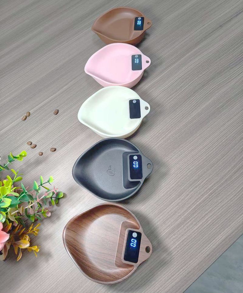 Walnut Color Electronic Hand Brew Tray Dedicated Smart Italian Coffee Weighing Bean Dish Scale_voghion.com