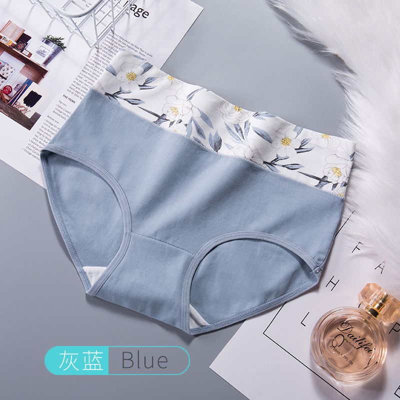 2025d Women's High Waist Cotton Printed Seamless Tummy Control Panties For Plus Size Women Triangle Briefs_voghion.com