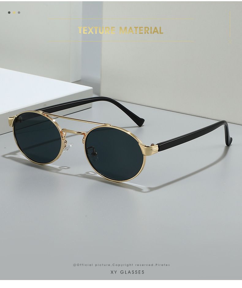 2024 Nuovo Double Beam Personalizzato Ovale Internet Celebrity Versatile Semplice Occhiali da sole_voghion.com