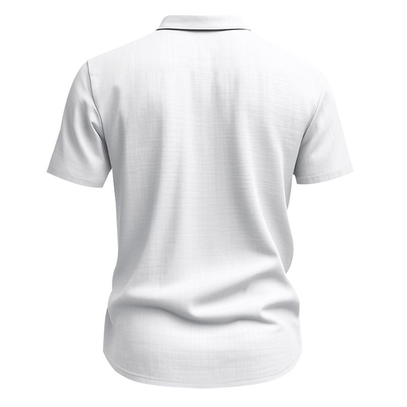 Herren Sommerhemd, amerikanisch, locker, Strand, atmungsaktiv, lässig, Leinen, mehrere Taschen, geknöpft, Arbeitskleidung, kurzärmelig_voghion.com