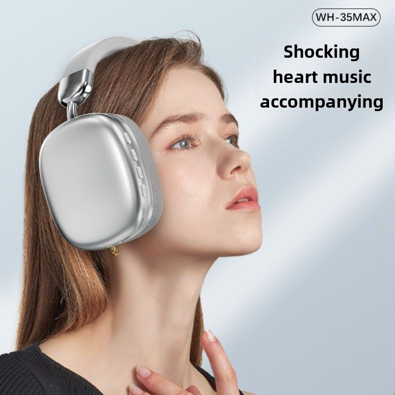 Cross-border New WH35Max Headset Electroplating Simple Wireless Long Battery Life Bluetooth Headset Spot_voghion.com