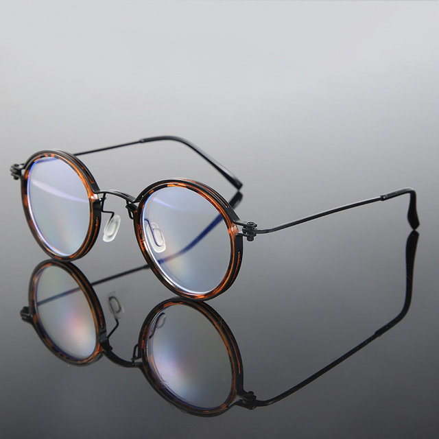 Lesebrille Herren Luxus Runder Rahmen Lupenbrille Klare Linse Anti Blaulicht Brille Männer Frauen Metall Lesebrille Neu_voghion.com