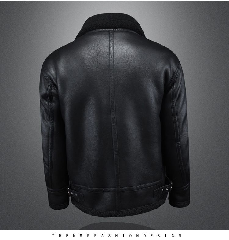 Giacca oversize da uomo con fodera in montone – Cappotto invernale spesso con interno in pile (nero, vestibilità comoda, M-5XL)_voghion.com