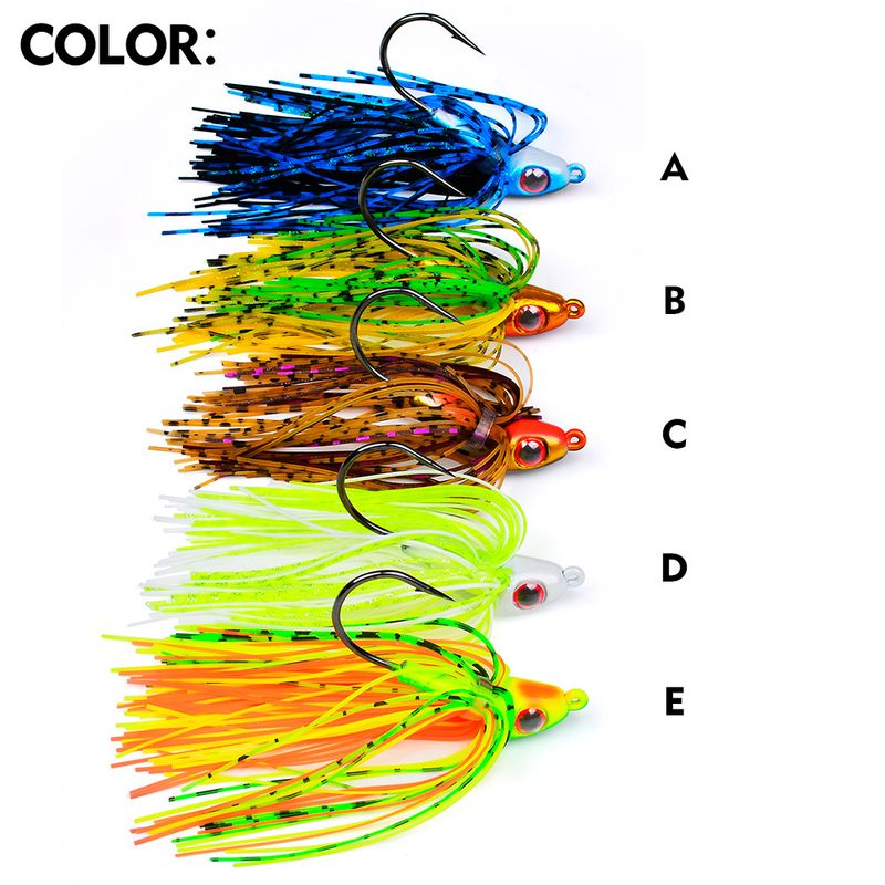 Tassel Sequin Mustache Spinnerbaits Anti-Hook Bottom Lure Lead Head Hook_voghion.com