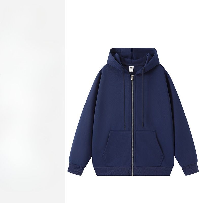 Antibacterial Heavy Tide Cotton Loose Zipper Hooded Sweater Custom Men's Cardigan Thickened Jacket_voghion.com