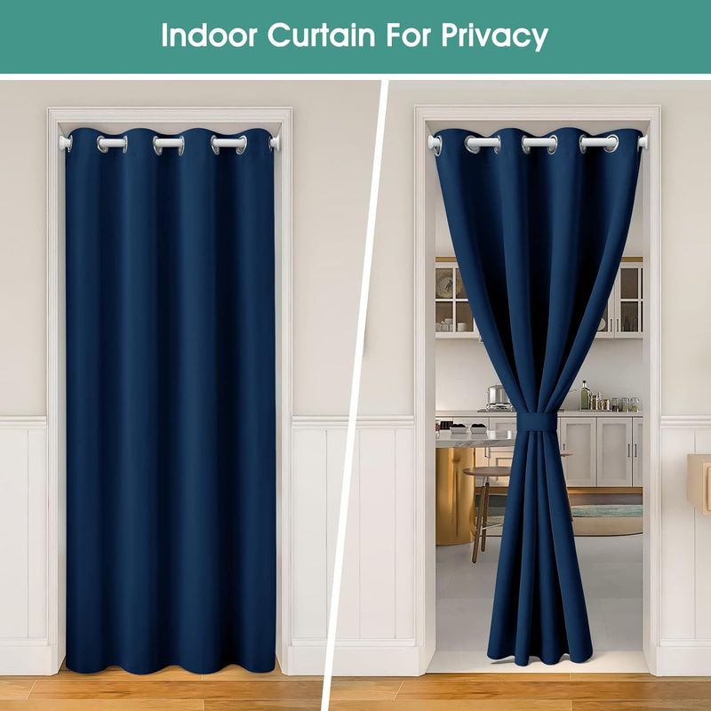 No-Drill Blackout Curtains Thermal Insulated & Noise Reducing Door/Closet Curtain (100% Light Blocking Privacy Protection For Bedroom/Closet/Office)_voghion.com