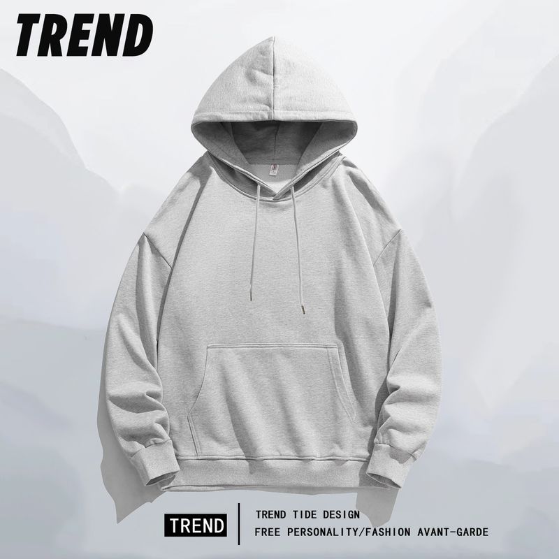 Felpa da uomo alla moda, con cappuccio, tinta unita, color caramella, taglie forti, autunno inverno_voghion.com