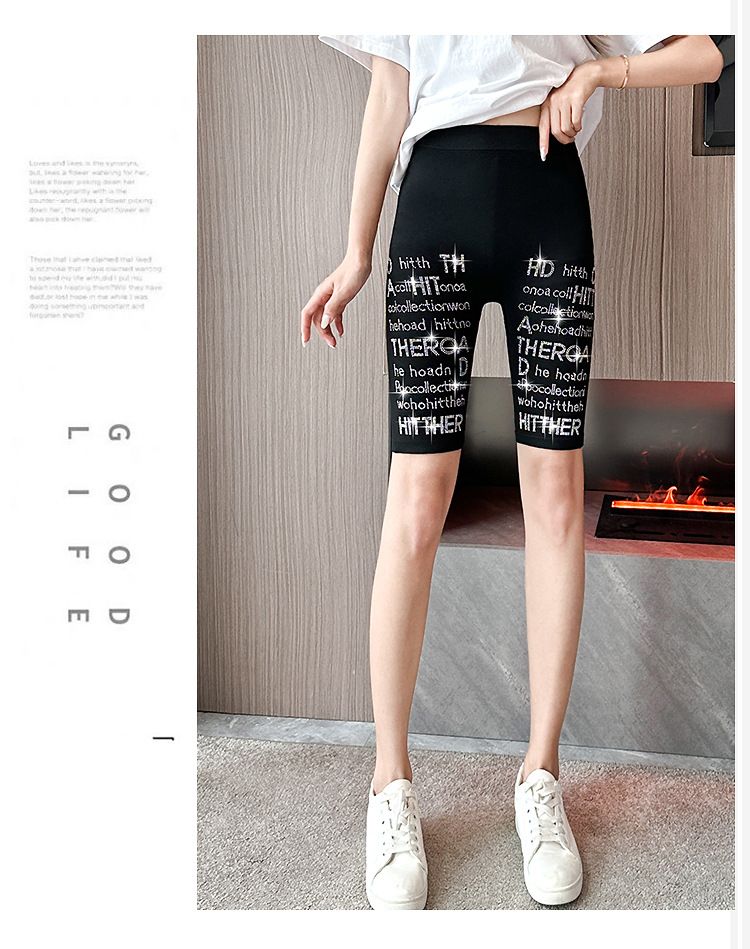Vêtements pour femmes, nouveaux leggings tendance à cinq points, serrés et diamantés, shorts d'été en modal pour femmes, pantalons de cyclisme décontractés pour le sport_voghion.com
