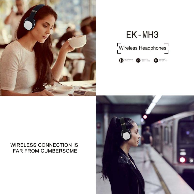 MH3 Faltbare Bluetooth 5,0 Drahtlose Wiederaufladbare Stereo Sport Kopfhörer Headset_voghion.com