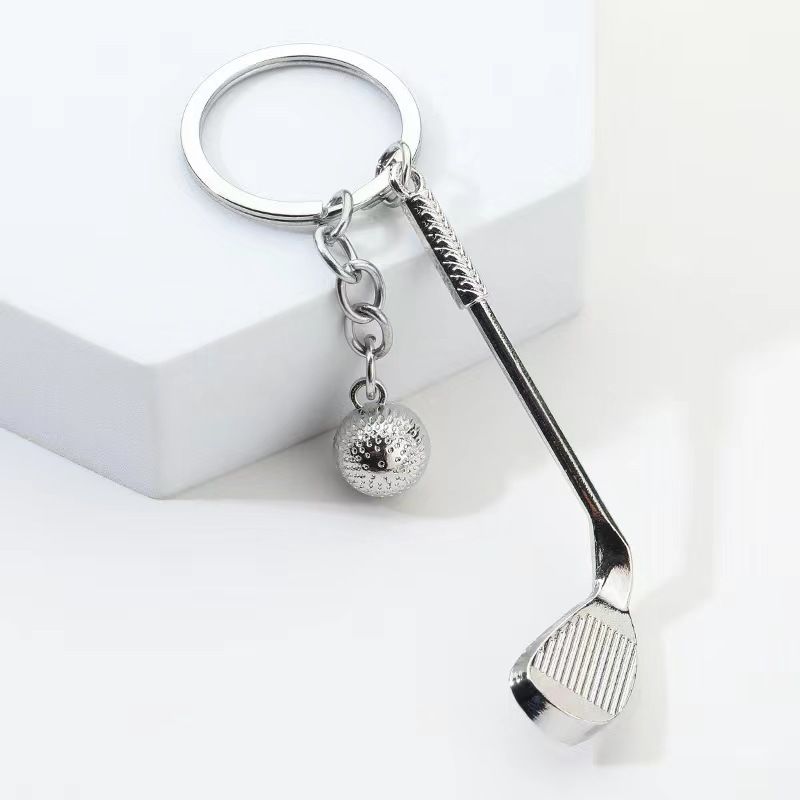 Personalisierter Metall-Golfball-Badmintonschläger-Anhänger, süßer Schlüsselanhänger, Auto, High-End-Feeling, Geschenk für Männer und Frauen, Studenten_voghion.com
