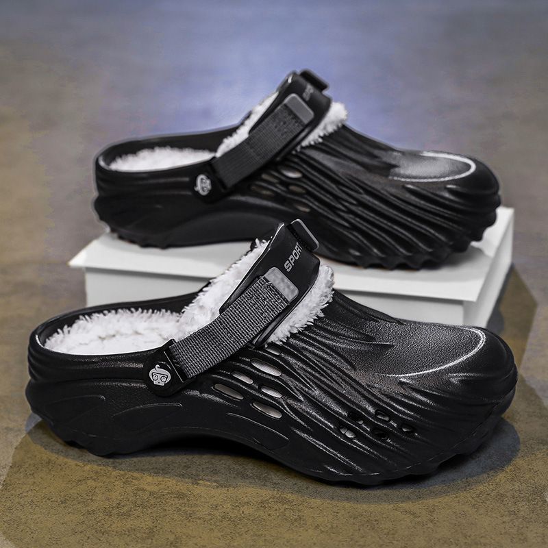 MTX Herren-Hausschuhe Winter 2025 Neue dicke Sohle Fleece gefüttert warme EVA-Dämpfung geschlossene Zehen Baumwollschuhe_voghion.com