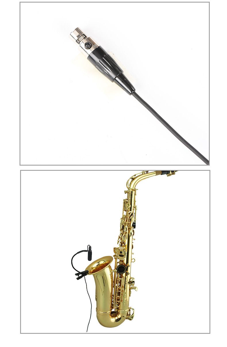 Miniaturowy saksofon 3-stykowy 4-stykowy XLR 3,5 mm wtyk mikrofon do instrumentów muzycznych dookólny mikrofon do saksofonu pudełko plastikowe IM-20_voghion.com