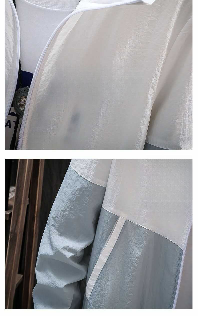 Novo modelo de verão para homens e mulheres: jaqueta corta-vento com capuz, respirável e fina, com proteção UV para atividades ao ar livre, como pesca._voghion.com