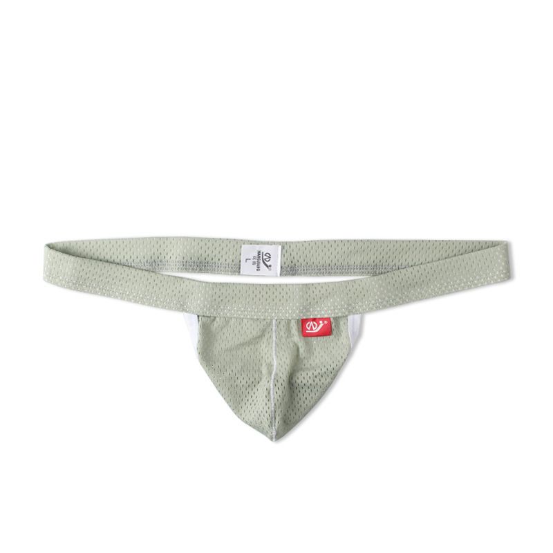 Beauty Sexy Underwear Low Waist U-Convex Breathable Mesh T-Pants Men's Thong_voghion.com