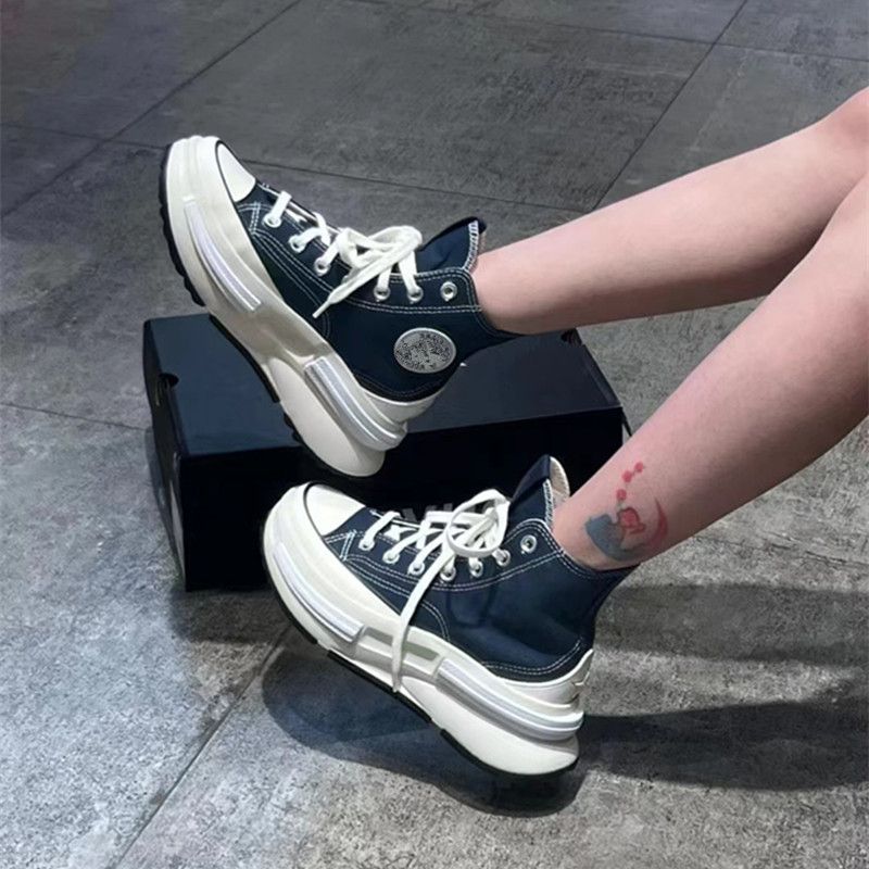 Yeni Run Star Legacy Kalın Tabanlı Beyaz Spor Ayakkabılar Erkekler ve Kadınlar İçin Boy Uzatan Kanvas Moda Kadın Ayakkabıları_voghion.com