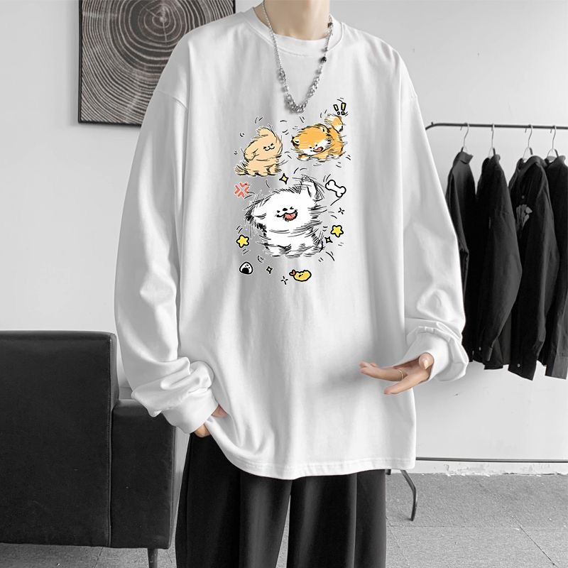 Maglietta a maniche lunghe primaverile e nuova, con stampa musicale, da uomo, strato base elegante, capospalla autunnale_voghion.com