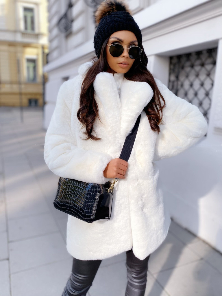 Cappotto invernale in pelliccia di coniglio di peluche con colletto spesso da donna_voghion.com