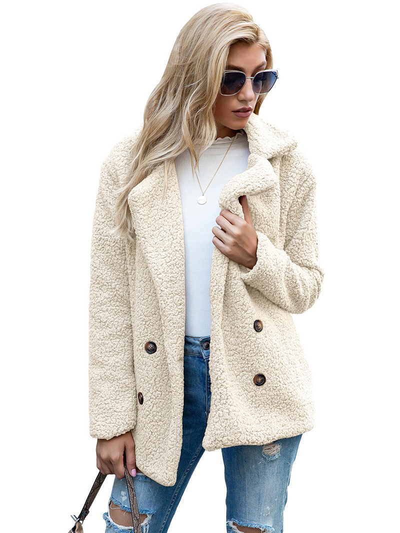 Herbst und Winter neuer Pelzmantel mit Knöpfen und lockerer Fleecepullover mit Revers_voghion.com