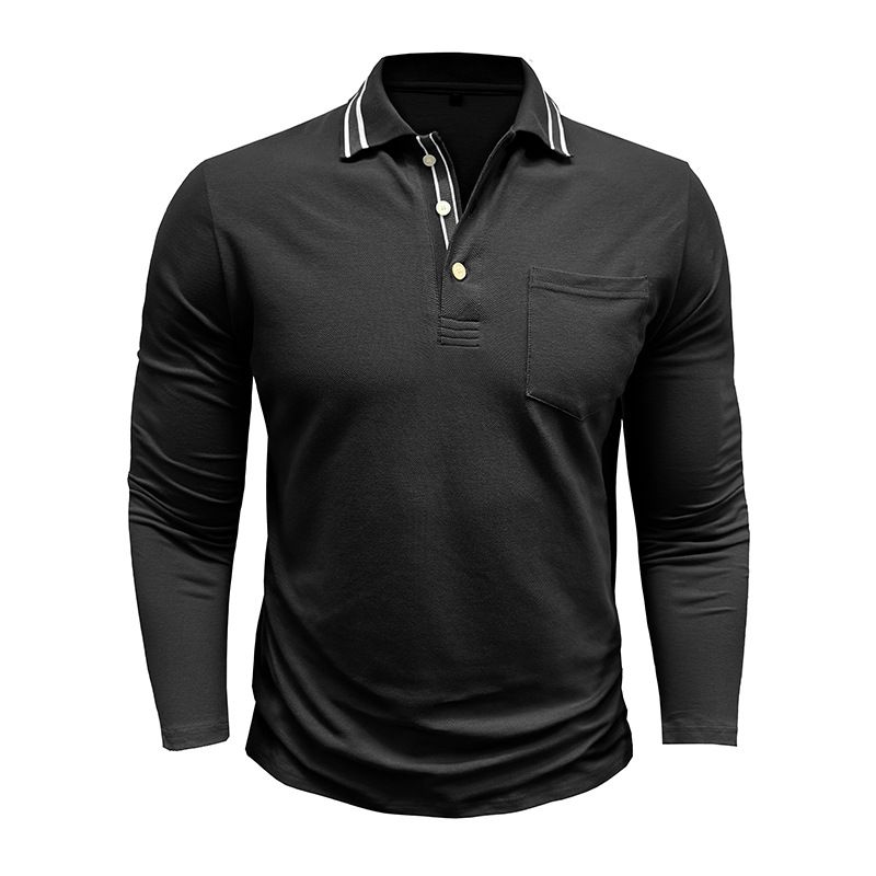 Polo a maniche lunghe con risvolto e bottoni da uomo_voghion.com