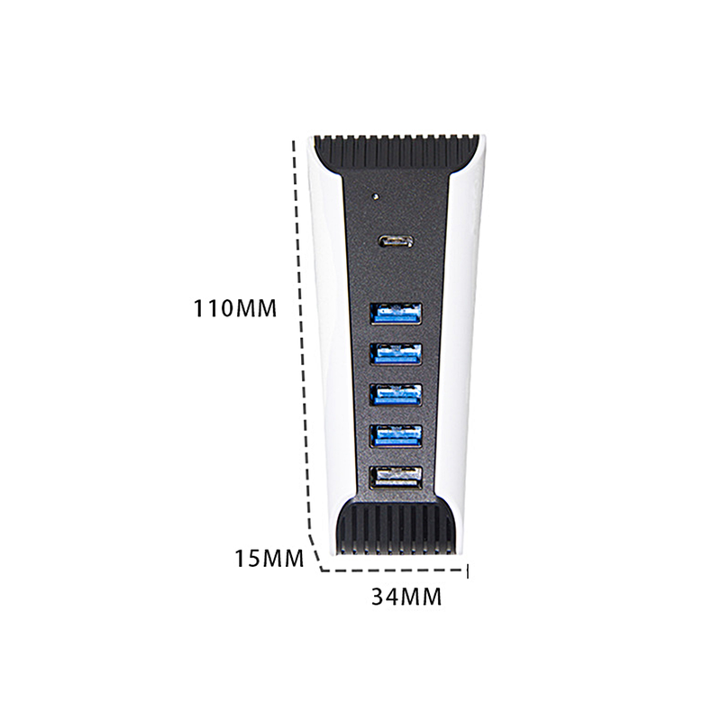 Kunjiuyou Dockingstation-Erweiterung, stabiler Ausgang, 5-in-1-Treiberfreie Übertragung, 5-Port-Erweiterungs-Hub-Ladegerät, USB-Extender für PS5, Schwarz_voghion.com
