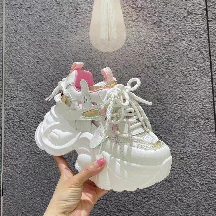 Small Height-increasing Sneakers Breathable Mesh Dad Muffin Platform Sneakers Casual Shoes Women's Shoes_voghion.com