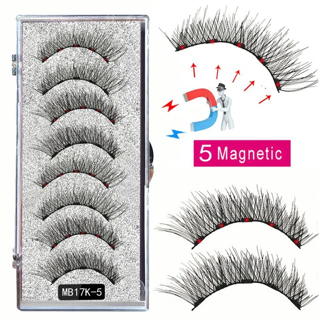 4 paia di ciglia magnetiche naturali con magnete 3D ciglia magnetiche fatte a mano Set di pinzette Ciglia di visone_voghion.com