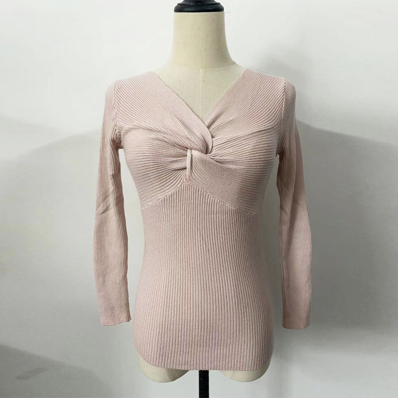 Haut pull crépu décontracté à la mode pour femmes_voghion.com