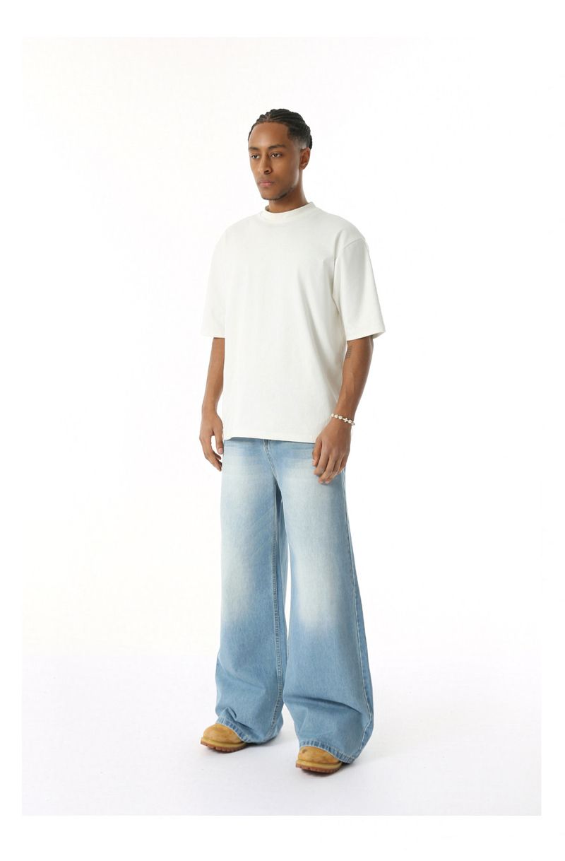 EF JEANS | 2025 Spring New Hong Kong Style Fashion Old Retro Casual Versatile Drape Floor Mopping Jeans_voghion.com