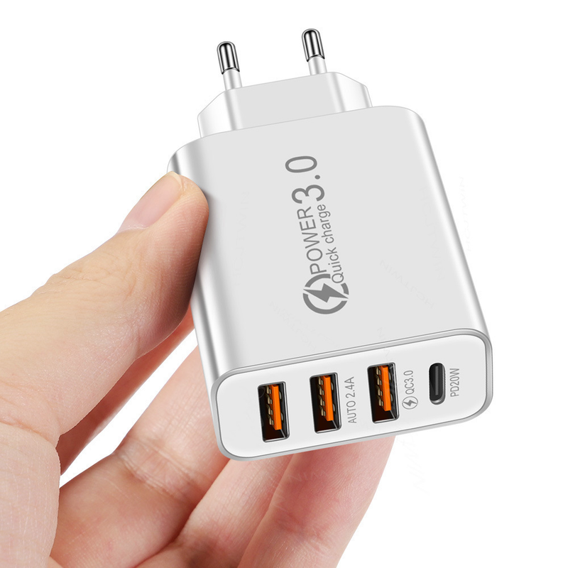 Nieuwe 3USB+PD Type-c mobiele oplader met meerdere USB-interface reisoplaadkop_voghion.com