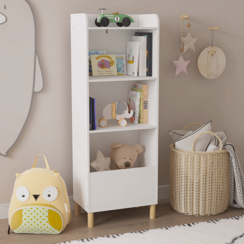 Kids 4-Tier Bookcase, Children's Book Display, Bookshelf Toy Storage Cabinet Organizer For Children's Room, Playroom, Nursery_voghion.com