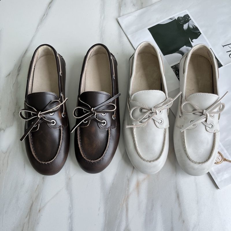 Miu Unlabeled 25 Nuove Scarpe Casual con Lacci e Plateau, Effetto Sdrucito e Lavato, Mocassini da Donna_voghion.com