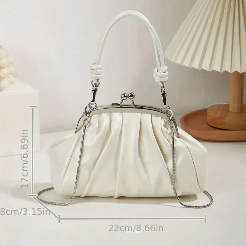 Designer 2025 Mädchen Niedliche Plissee-Clip-Nischen-Sinn-Kette 2024 Neue tragbare Messenger-Jiaozi-Tasche_voghion.com