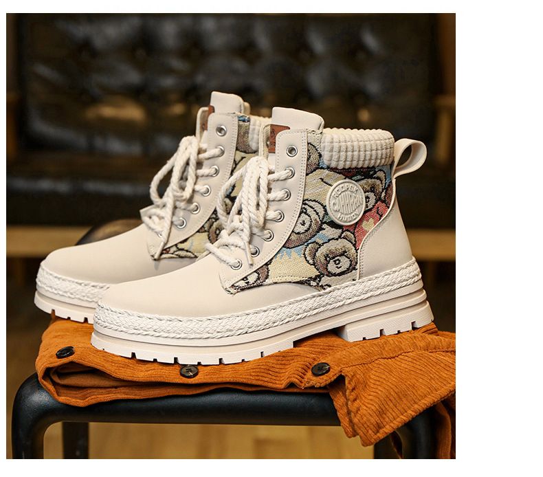 Modische Martin-Stiefel für Herren mit dicker Sohle und Fleecefutter – wasserdichte Stiefel aus PU-Leder mit runder Zehenpartie für Winter und Herbst (Grau/Khaki/Schwarz)_voghion.com