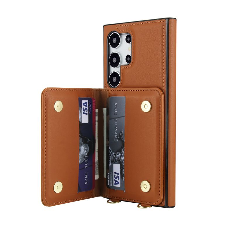 Magnetische portemonnee leren hoes voor Samsung Galaxy S25 Ultra S24 Plus S23 S22 S21 Crossbody RFID-blokkerende kaart_voghion.com