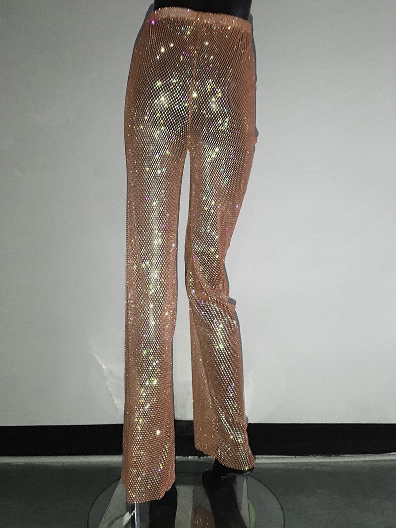 Maglietta da pesca con strass, a maniche lunghe, girocollo, leggera e di lusso, da donna, con look scintillante, alla moda e di tendenza._voghion.com