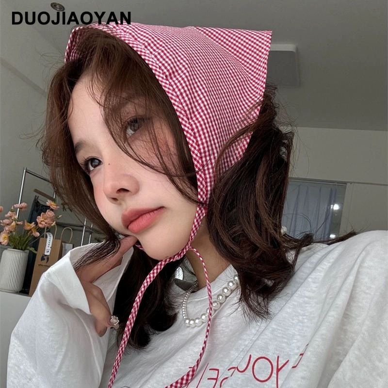 Nuovo foulard triangolare in pizzo con capelli legati che crea un'atmosfera rustica Ins foulard triangolare di alta qualità_voghion.com