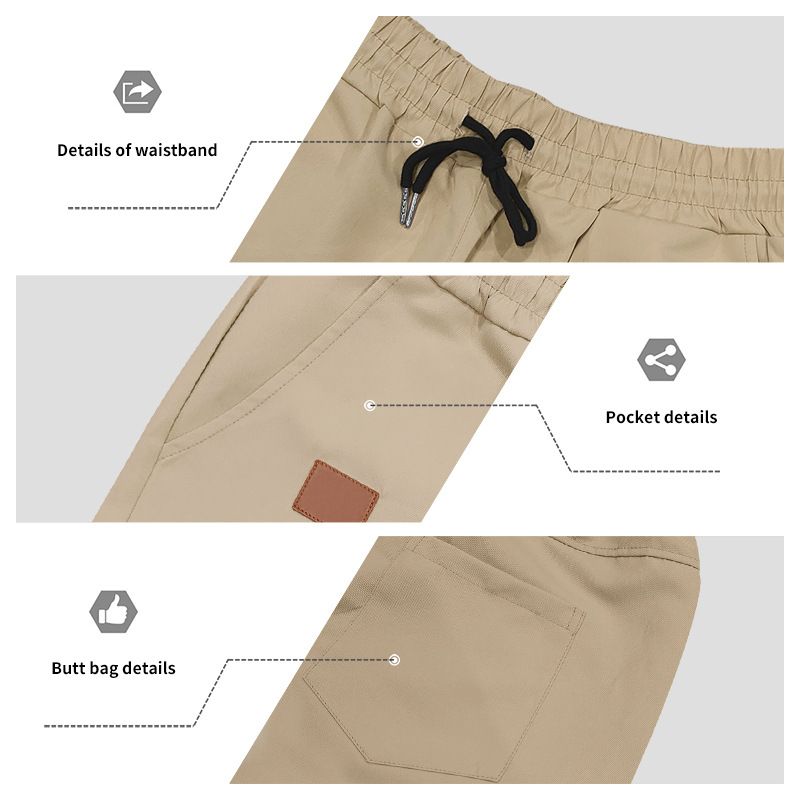 Pantalones de playa para hombre, de verano, informales, ligeros y lujosos, de cinco puntos, con cordón cruzado, talla grande_voghion.com