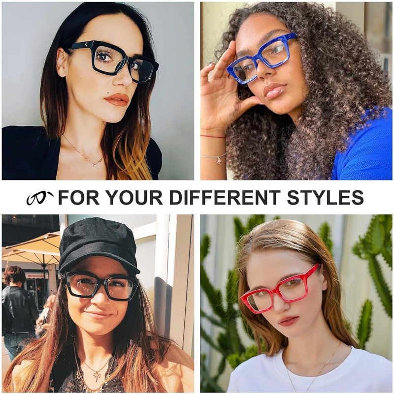 Montatura per occhiali classica rettangolare con lenti trasparenti spesse per uomo e donna, versione senza logo_voghion.com